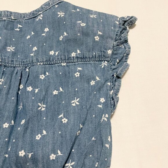 Gap Denim Toddler Floral Romper Girls Size 5 Years - Picture 10 of 16